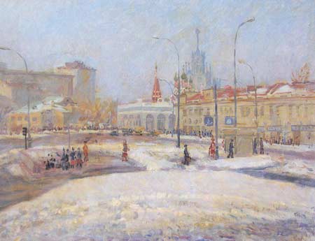 Картина:Таганская площадь в Москве.